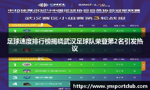 足球速度排行榜揭晓武汉足球队荣登第2名引发热议