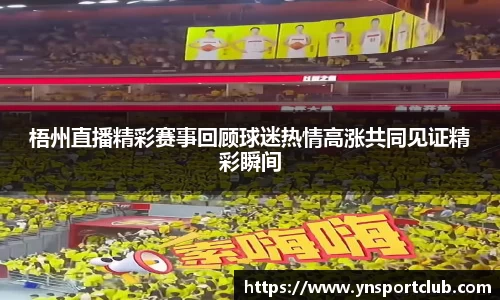 梧州直播精彩赛事回顾球迷热情高涨共同见证精彩瞬间